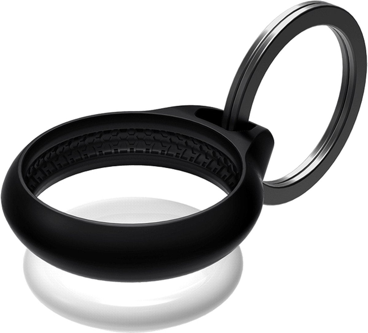 ITSKINS Level 2 AirCover Solid Apple AirTag Sleutelhanger Hoesje Zwart