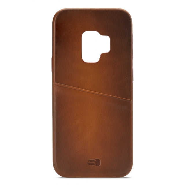 Senza Desire Leather Cover with Card Slot Samsung Galaxy S9 Burned Cognac