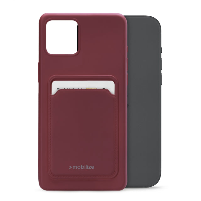 Mobilize Rubber Gelly Card Case Apple iPhone 15 Plus Matt Bordeaux