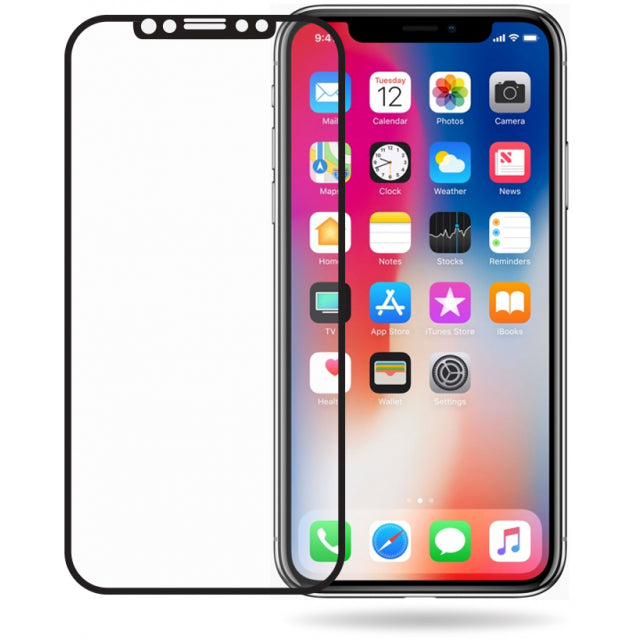 Mobilize Edge-To-Edge Glass Screen Protector Apple iPhone X/Xs/11 Pro Black Full Glue