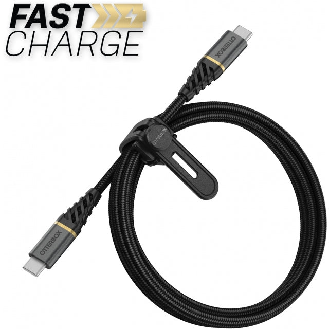 OtterBox Nylon Braided Charge/Sync Cable USB-C to USB-C 1m Black