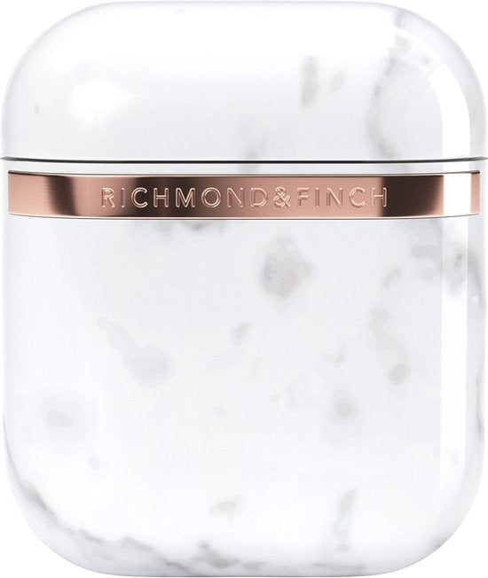 Richmond & Finch White Marble marmer hoesje voor AirPods 1 en 2 - wit