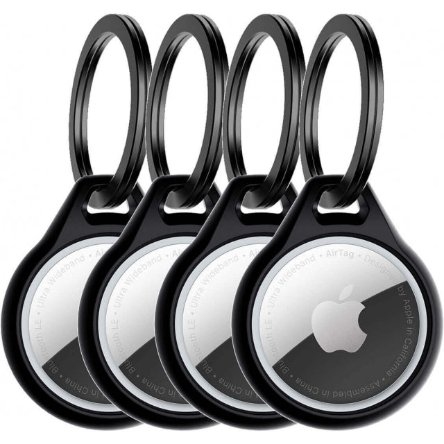 ITSKINS Level 2 AirCover Solid for Apple Airtag Black (4-Pack)