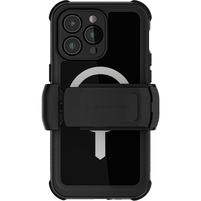 Ghostek Nautical Waterproof MagSafe Case + Belt Swivel Holster Apple iPhone 15 Pro Max Black