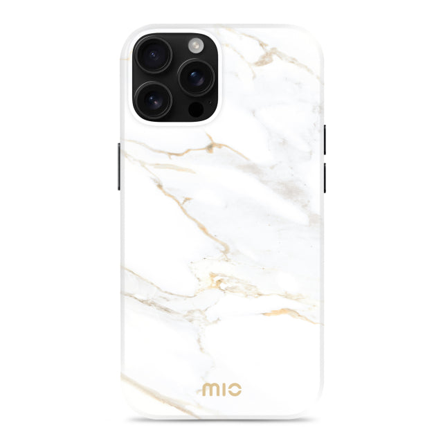 MIO White Marble Magsafe Compatible for iPhone 16 Pro Max
