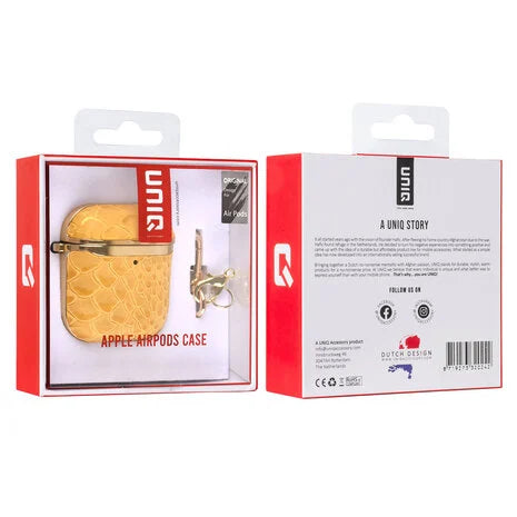 UNIQ Accessory Airpods - Airpods 2 Case - Snake Leather Geel