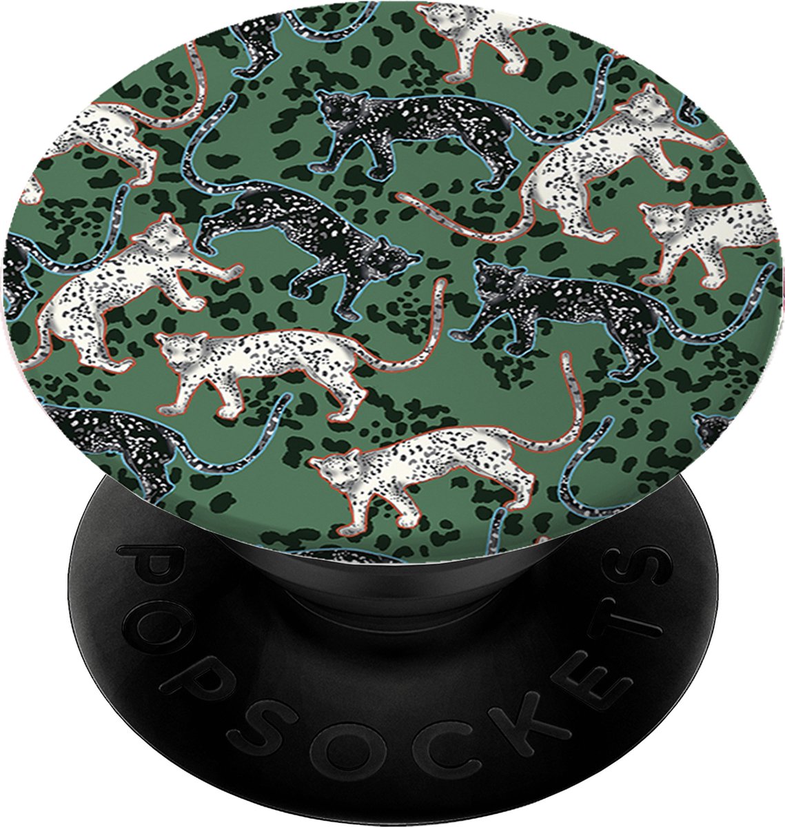 Richmond & Finch PopGrip Houder Handgreep Luipaarddesign - Groen