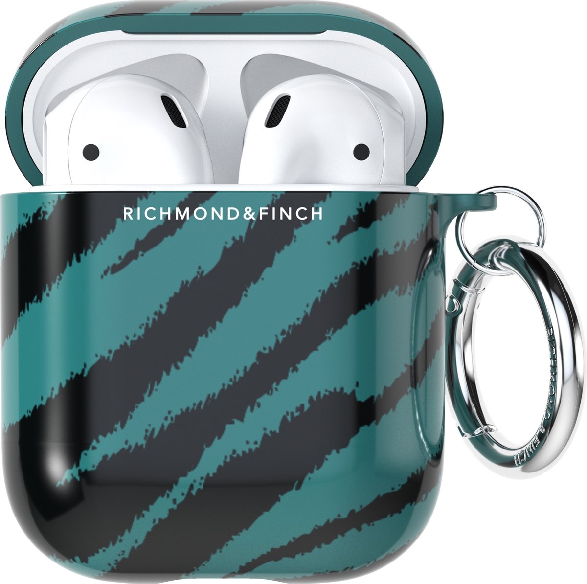 Richmond & Finch Freedom Hard Kunststof Hoesje Geschikt voor Apple AirPods 2 - Zwart / Groen