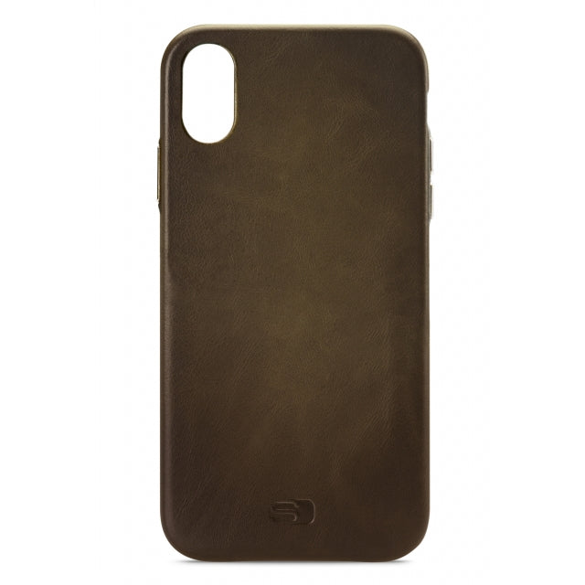 Senza Desire Leather Cover Apple iPhone XR Burned Olive