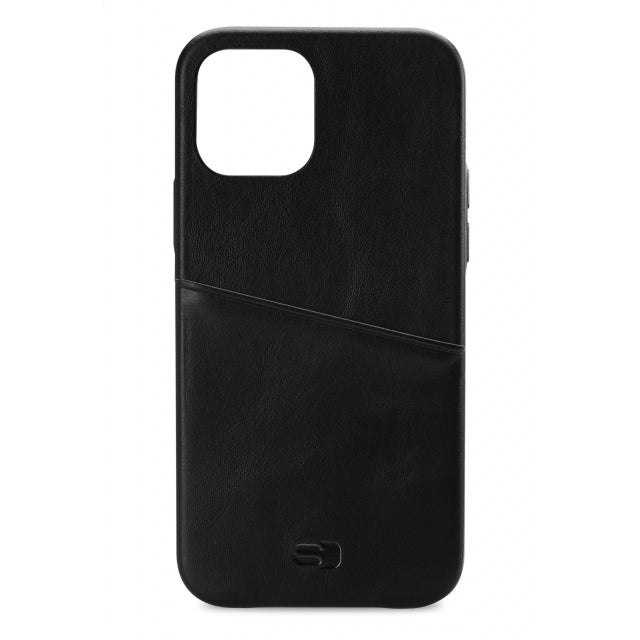 Senza Pure Leather Cover with Card Slot Apple iPhone 12 Mini Deep Black