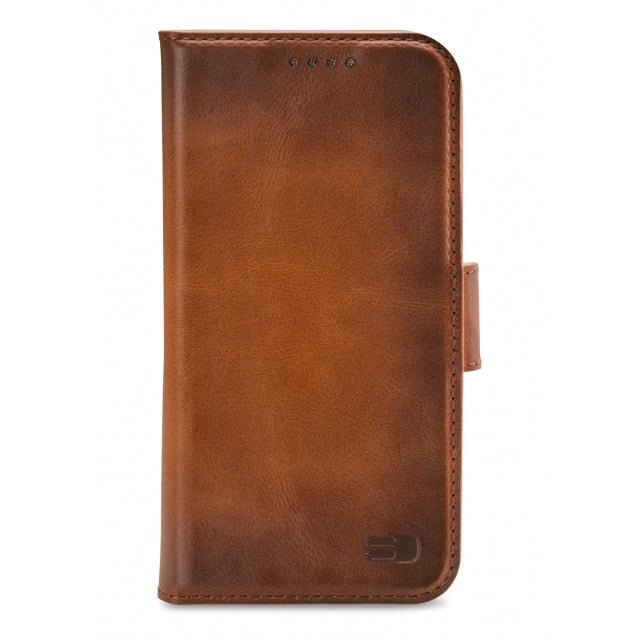 Senza Desire Leather Wallet Apple iPhone 13 Burned Cognac