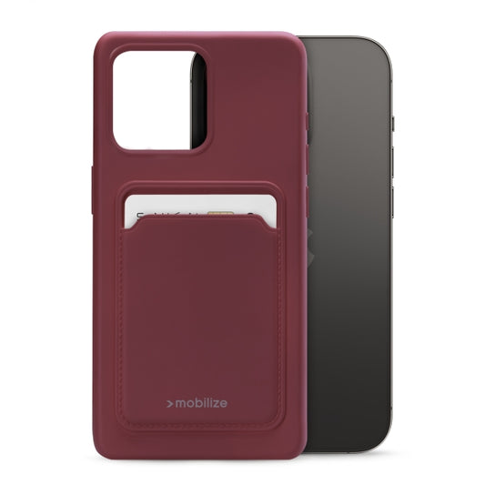 Mobilize Rubber Gelly Card Case Apple iPhone 14 Pro Matt Bordeaux