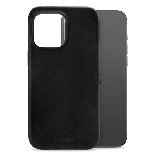 Mobilize Magsafe Compatible Premium Leather Case Apple iPhone 15 Pro Max Black