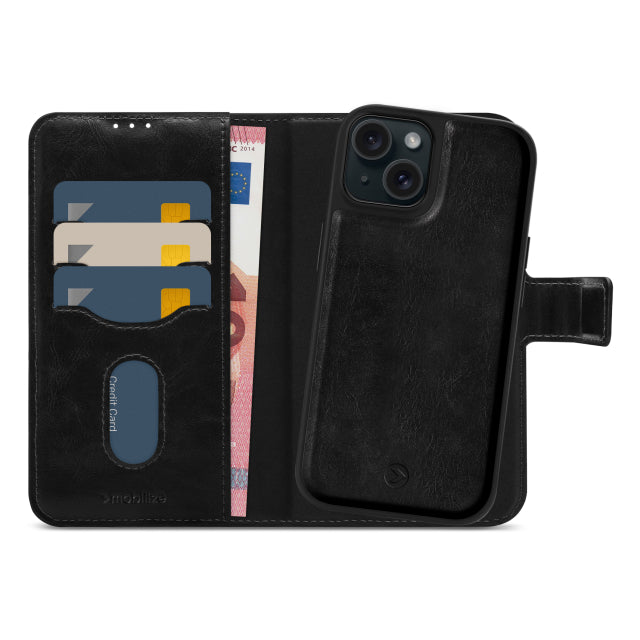 Mobilize 2in1 Magsafe Compatible Gelly Wallet Case Apple iPhone 15 Black