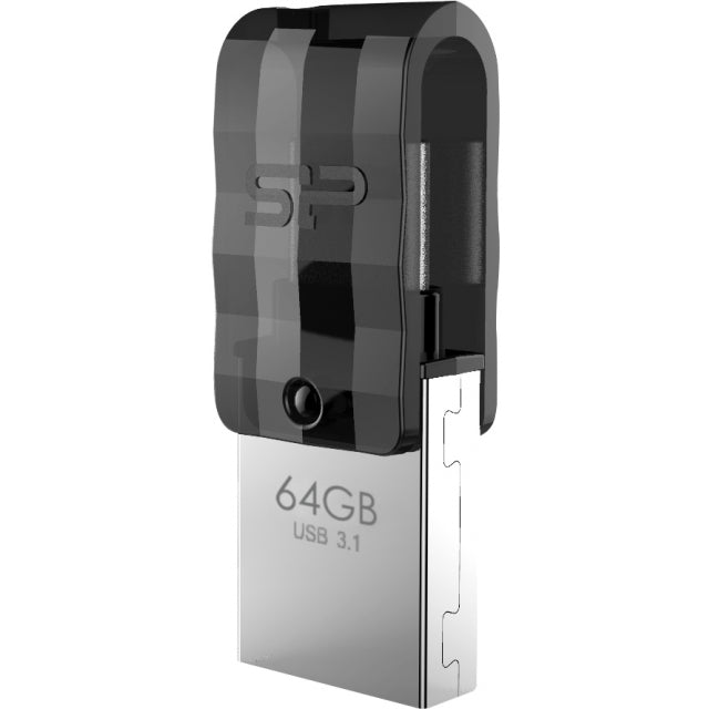 Silicon Power C31 Dual USB Pendrive Mobile 64GB USB-C Black