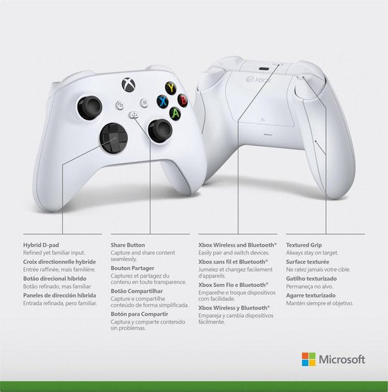 Xbox Draadloze Controller - Robot White - Xbox, PC, Cloud Gaming