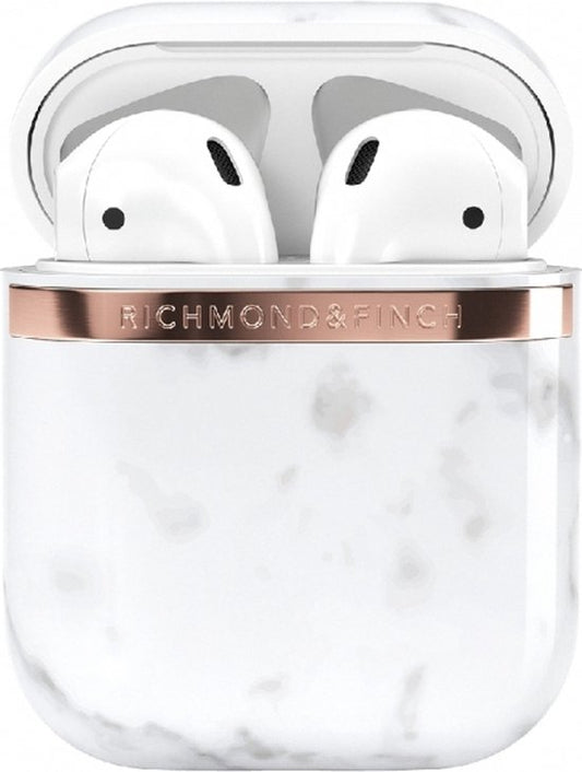 Richmond & Finch White Marble marmer hoesje voor AirPods 1 en 2 - wit