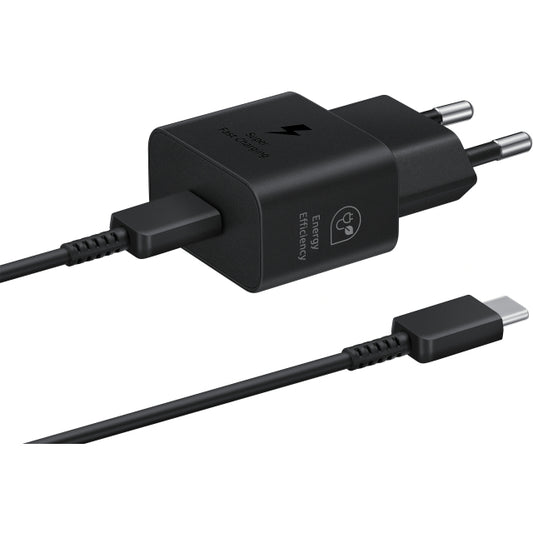 EP-T2510XBEGEU Samsung USB-C PD Wall Charger 25W + USB-C Cable Black Bulk