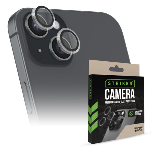 Striker Single Lens Glass Camera Protector - Transparent - Apple iPhone 15/15 Plus