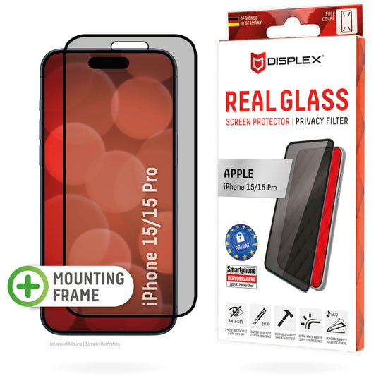 DISPLEX Privacy Glass FC Apple iPhone 15/15 Pro