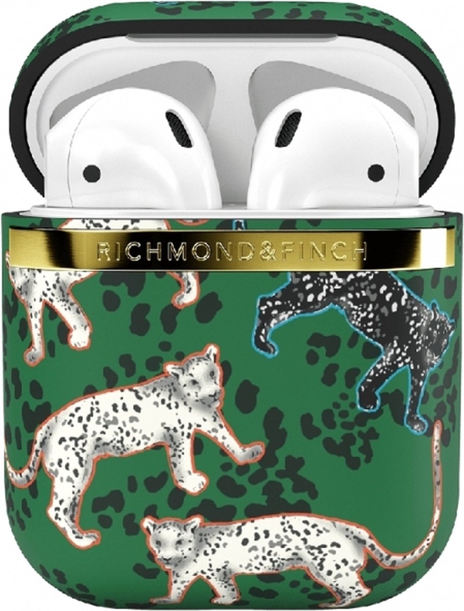 Richmond & Finch Green Leopard luipaarden hoesje voor AirPods 1 en 2 - groen